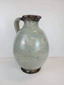lot 79 image: Large Green Distressed Pitcher Vase - NO SHIPPING