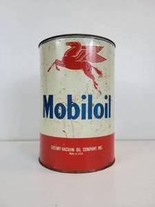 lot 50 image: Mobiloil Oil Can - 5 Quarts