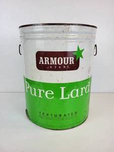 lot 83 image: Vintage 50 lb. Armour Star Pure Lard Can - NO SHIPPING
