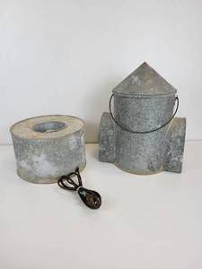 lot 88 image: Galvanized Chicken Waterer and Brood Warmer