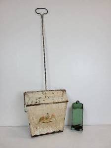 lot 98 image: Vintage Metal Dust Pan and Matchstick Holder