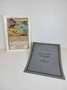 lot 105 image: 1948 Calendar with Hunting Dogs and Portfolio of (6) Gun Dogs at Work Prints by Edwin Megargee