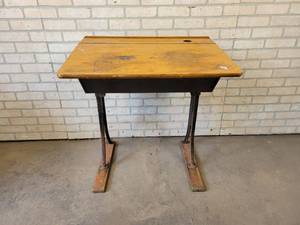 lot 245 image: Vintage School Desk - NO SHIPPING