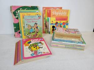 lot 256 image: Large Lot of Vintage Childrens Magazines, Story Books, and Activity Books - Paint with Water, Highlights for Children, Disney, and More
