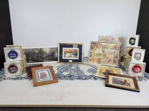 lot 269 image: Large Collection of Sleepy Eye Collectible Prints, Ornaments, Booklets, Woven Blanket, and MORE NO SHIPPING