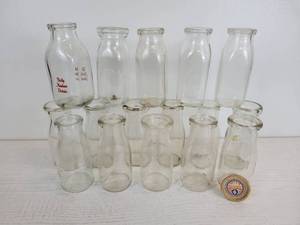 lot 274 image: Lot of (16) Vintage Half Pint Milk Bottles - NO SHIPPING