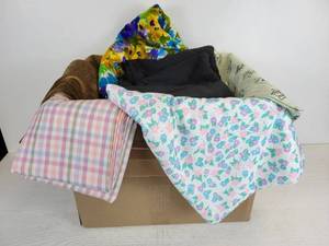 lot 275 image: Box of Fabric - Cotton, Polyester, and More - NO SHIPPING