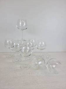 lot 28 image: Lot of (10) Beautiful Stemmed Crystal Wine Glasses - NO SHIPPING