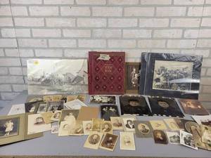 lot 18 image: (40) Antique Photos - Including (2) 10 x 7 Tintypes and Memorial Photos