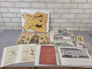 lot 8 image: Original 1930s Coca Cola Uncle Remus and the Happy Animals Litho Cutouts (Uncut - Approx. 15 x 10), Original Davey Crocket Child Vinyl Vest, Vintage Sports Ephemera and More
