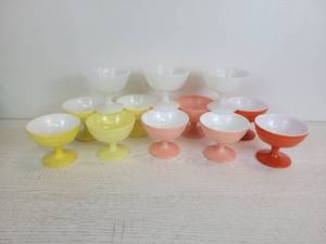 lot 12 image: Lot of (12) Vintage Hazel Atlas Moderntone Platonite SherbetChampagneDessert Coupes