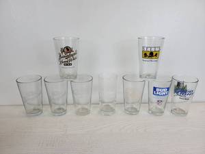 lot 299 image: Lot of (9) Beer Glasses - NO SHIPPING