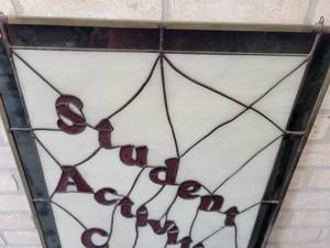 lot 128 image: Student Activities Center Stained Glass Window - NO SHIPPING
