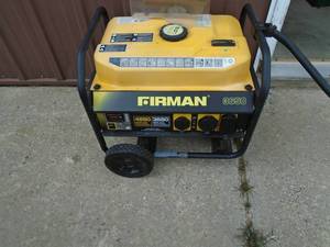 Firman 35004500 watt generator. Lightly used. Tested & works. As shown.