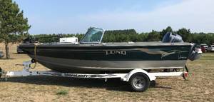lot 1 image: 2003 Lund 175 Fisherman Boat wTrailer