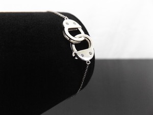 .925 Sterling Silver As New Handcuff Crystal Bracelet