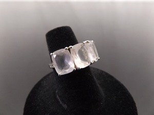 .925 Sterling Silver Rose Quartz Ring Size 5.25