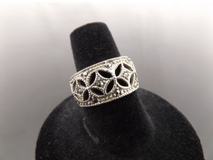 .925 Sterling Silver Art Nouveau Ring Size 7.5