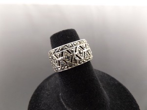 .925 Sterling Silver Art Nouveau Ring Size 5