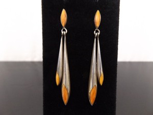.925 Sterling Silver Coral Dangle Post Earrings