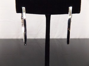 .925 Sterling Silver Angled Hoop Hinged Latch Post Earrings