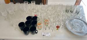 lot 88 image: Lot of Various Glassware- Some Crystal,  Lazy Susan and MORE