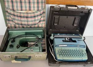 lot 99 image: Vintage Typewriter and Sewing Machine wCases