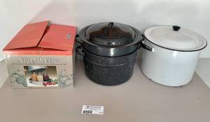 lot 111 image: 2 Canning Pots and 1 Steam Canner Pot