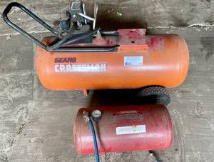 lot 38 image: Craftsman Air Compressor & Portable Tank Compressor Lot