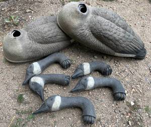 lot 15 image: Lot of 5 Large Floating Canada Goose Hunting Decoys