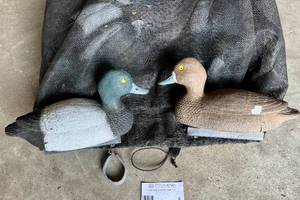 lot 6 image: Large Lot of Scaup Duck Hunting Decoys with Bag 
