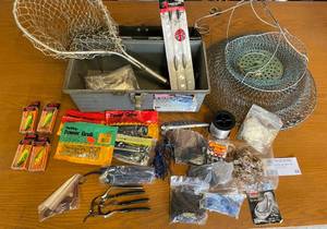 lot 53 image: Lot of Fishing Items- Bait, Lures,  Tackle Box and MORE
