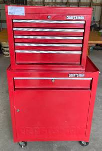 lot 69 image: Craftsman 2 Tier Rolling Tool Chest wVarious Tools Inside
