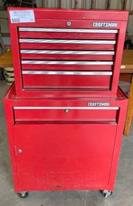 lot 70 image: Craftsman 2 Tier Rolling Tool Chest wVarious Tools Inside