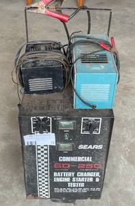 lot 73 image: Sears Commercial Battery ChargerStarter & Tester  2 Small Battery Chargers