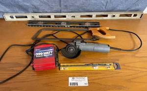 lot 151 image: Power Inverter, Angle Grinder, Levels and More