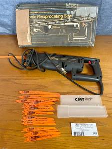 lot 169 image: Craftsman Reciprocating Corded Saw with Various New Saw Blades