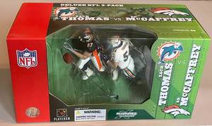 lot 5 image: McFarlane 2003 Deluxe NFL 2 Pack Action Figure Set-Zach Thomas &amp Ed McCaffrey.