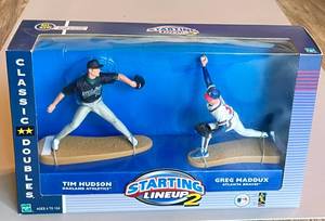 lot 28 image: Starting Lineup 2 MLB Greg Maddux &amp Tim Hudson Classic Doubles Figure Set 2000