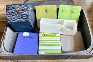 lot 41 image: Lot of Storage Solutions- Under bed storage, cloth bins for cube storage and more