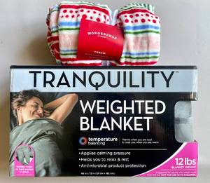 lot 42 image: Tranquility 12 Lbs Weighted Blanket and Throw Blanket