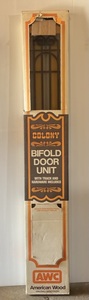 lot 31 image: Colony Wood And Glass Bifold Door Unit NIB With Hardware