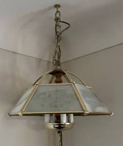 lot 3 image: Glass Hanging Light (WORKS)