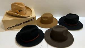 lot 24 image: Four Misc. Hats 1 Bermans In Original Box (57CM)