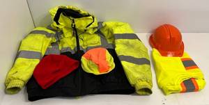 lot 54 image: Group Of Misc. Safty Wear Including Tingley Fluorescent Yellow Szie 2XL , Radians XL Safty Vest Fluorescent Yellow And More