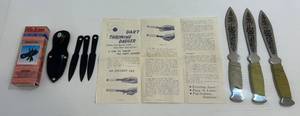 lot 82 image: Set Of Three Throwing Knives With Sheath
