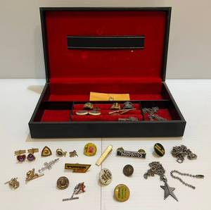 lot 89 image: Jewelry Box Filled With Misc. Including Gold Grown, 10K And More