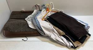 lot 170 image: Group Of Misc. Dress Shirts Size 3435 Shirts Pants 3832 With Hanger Bag
