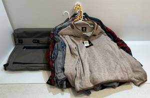 lot 172 image: Group Of Misc. Long Sleeve Winter Shirts Including Browning NWT And More Size XL