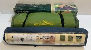 lot 186 image: Campers Lot Including Greatland Insta-Set Hiker Dome Tent, Adventuridge Sleeping Mat And Metal Folding Table